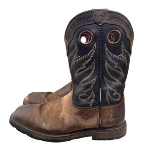 Ariat Leather Work Boots Men's 12 D Soft Toe Western Cowboy Rodeo ASTM F2892-18